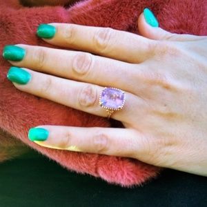 Tiffany & Co. Amethyst Sparkler Ring 18k Rose Gold